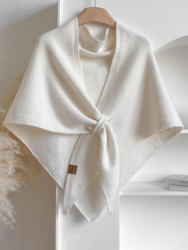 Women's Trendy Solid Knitted Shawl, Casual Soft Comfortable Scarf for Daily Wear, Fashion Accessories for Women & Girls