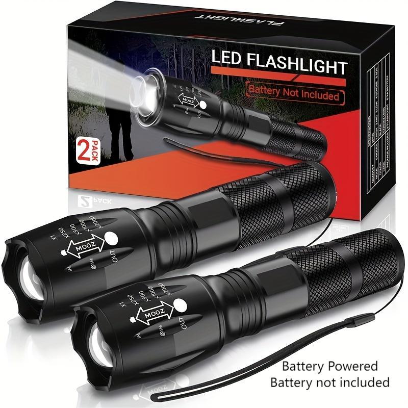 Adjustable Zoom LED Flashlight, Ultra Bright Tactical Flashlights with 5 Light Modes, Outdoor Pocket Flash Light, LED Light For Summer Camp Emergency, Flashlight for Men, Valentine's Day Gift