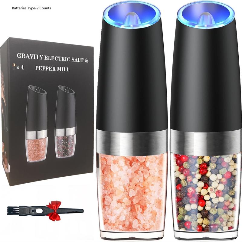 Electric Salt & Pepper Grinder Set, 1/2 Counts Battery Powered Household Seasoning Grinder, Portable Handheld Spice Grinder for Kitchen(without Battery), Gift #GLOBAL PICKS