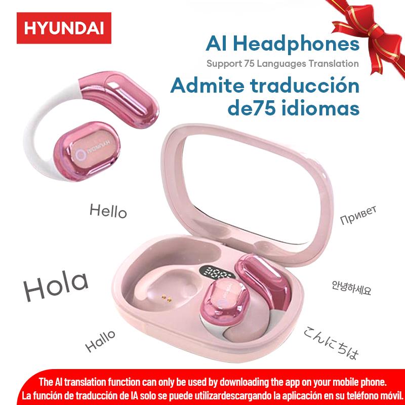 HYUNDAI Y16 Open Free Wireless Bluetooth Earphones For Listening To Music & Calling, Support 75 Languages Face-to-Face& Simultaneous ,Video Voice Real Time Translation Headphone