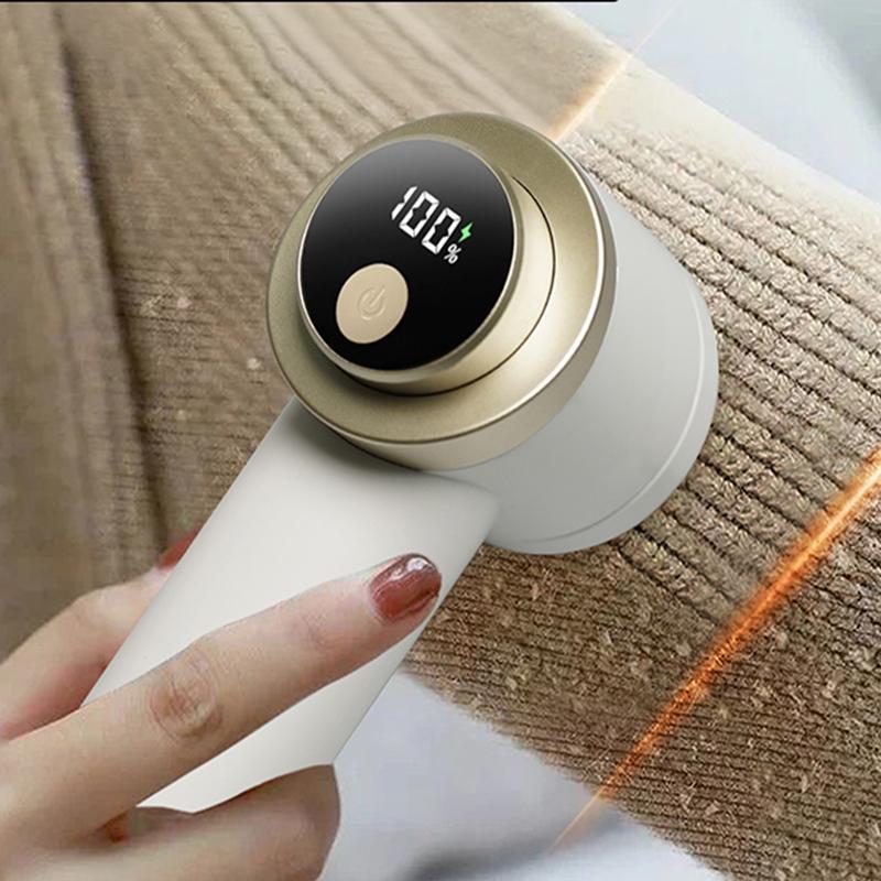 Portable Handheld Electric Lint Remover Tool, Lint Cleaner, Rechargeable Household Fabric Shaver with Digital LED Display, 6-Blade Fuzz Remover for Clothes, Furniture, Sweaters and Sofas