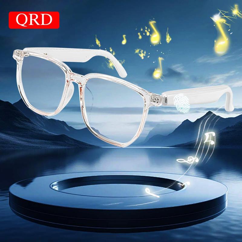 New Gs-03 Smart Bluetooth-compatible Glasses Touch Control Music Call Multi-Lens Options, Ideal for Office Outdoor Use, Plastic Frame, Lithium Ion Battery