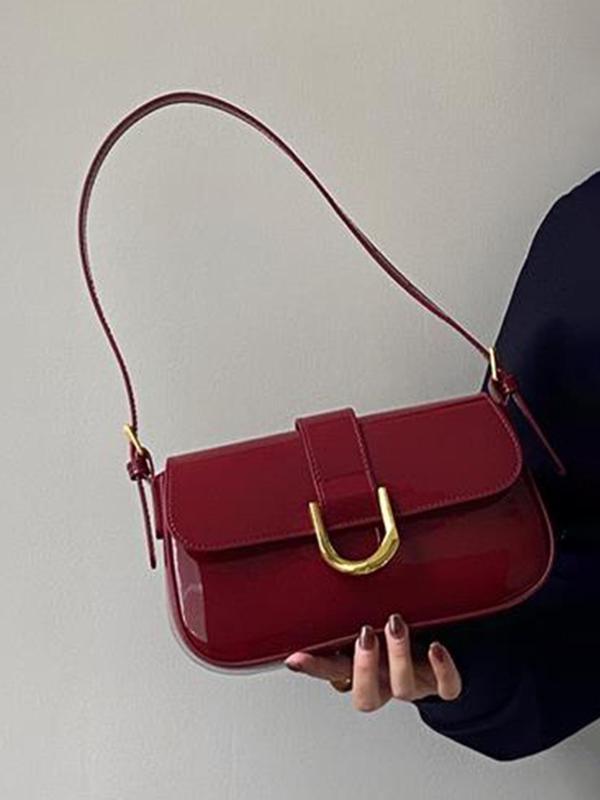 Women's Vintage Solid Buckle Decor, Summer 2024 Adjustable Strap Zipper Pu Leather Bag for Work & Daily Used, Casual Handbag Satchel, Shoulder Bag Crossbody, Fashion Women's Bags