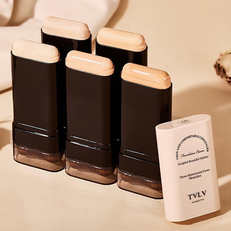 2-In-1 Concealer Foundation Stick, Cover Cream Stick, Covers Dark Circles, Waterproof Sweatproof Makeup, Flawless Daily Use, Long-Lasting Coverage, Smooth