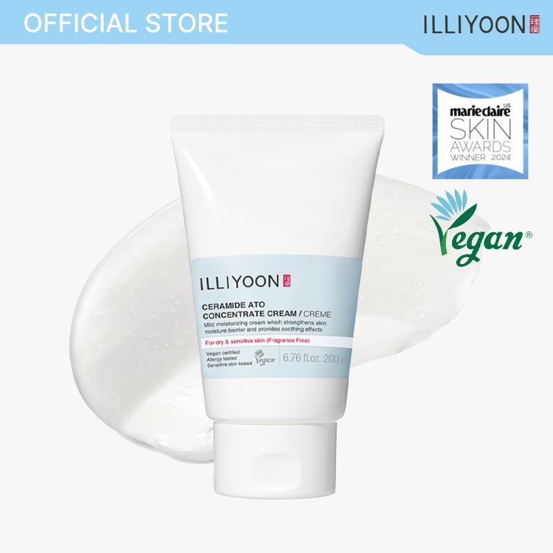 [ILLIYOON] Ceramide Ato Concentrate Cream | Moisturizer for Dry & Sensitive Skin, 100hr Lasting Hydration, For Face & Body, Gentle for Infants, Moisture Barrier Repair, Vegan Certified, 6.76 fl.oz. summervibe