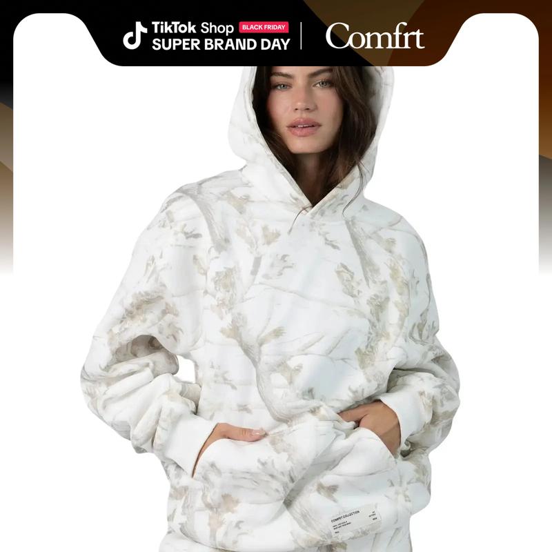Comfrt | The Camo Hoodie | Oversized Camo Print Hoodie Cotton