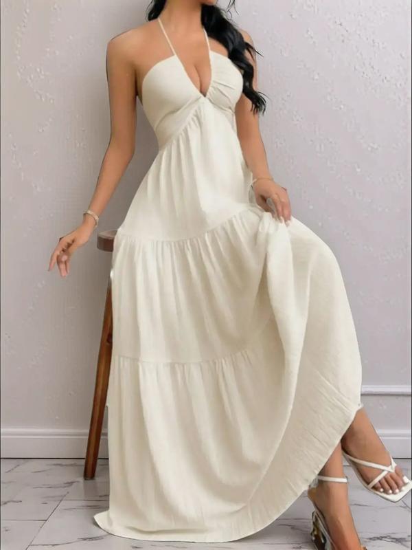 Women's Plain Dress, Summer Clothes Women, Casual Basic Loose Fit Sleeveless Dress for Beach Holiday Vacation, Ladies Summer Clothes, Women's Clothing, Womenswear, Dresses for Party, Minimalist A Line Dress