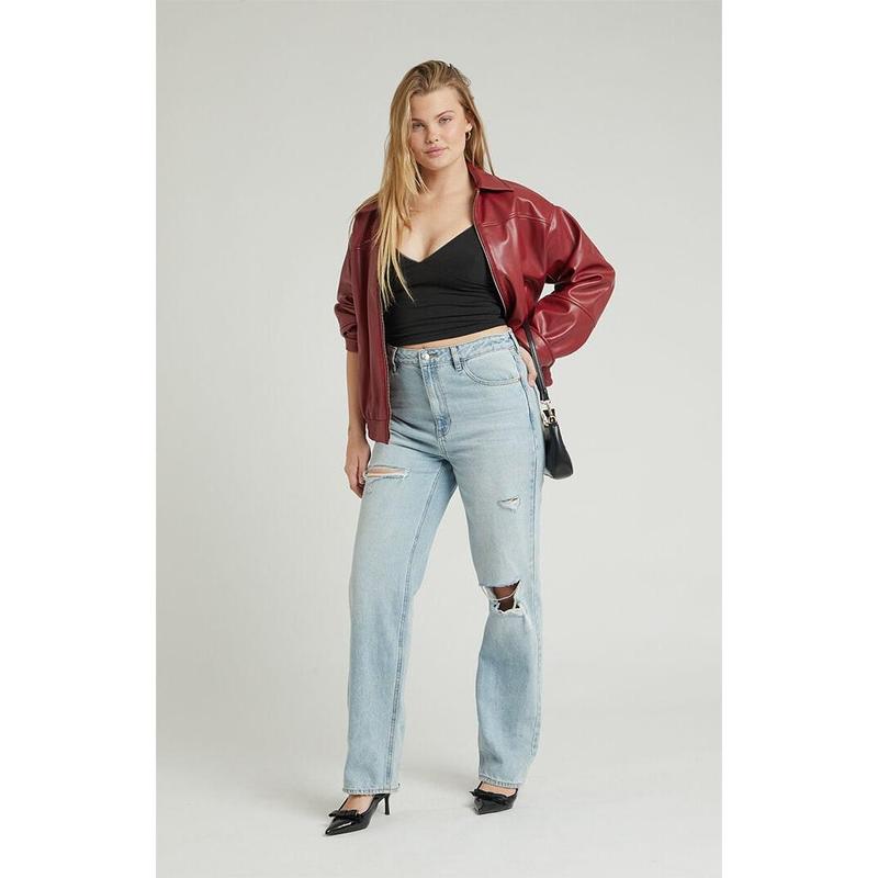 Pacsun Women's '90s Boyfriend Jeans Ripped Light Indigo