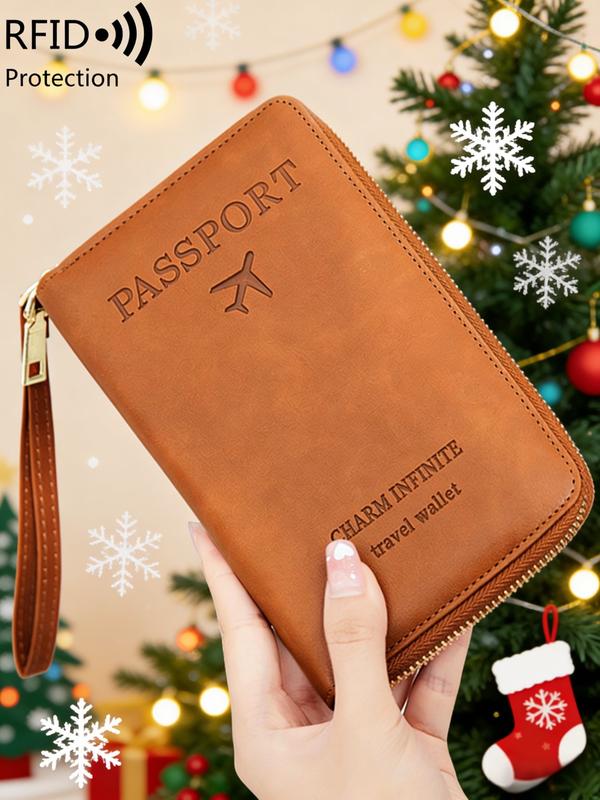 Simple Plain Passport Cases, Passport Cover, Multi-functional ZipperTravel Card Holder, Card Organizer, RFlD Blocking Card Holder, FashionTravel Accessores, Travel Essentials, Passport Wallet, Christmas Gift, Valentine's Day Gift, Ideal Gift