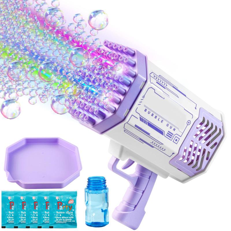 Fire Extinguisher Bubble Machine for Kids, LED Automatic Bubble Blower Toy with Bubble Solution and Refill Packets