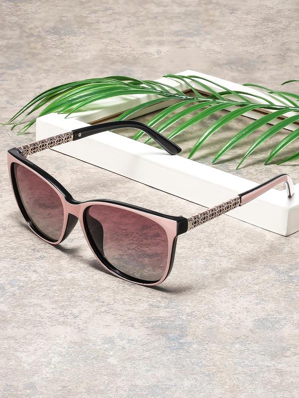Women's Ombre Lens Square Sunglasses, Trendy Casual Sunglasses for Everyday Use, Fashion Accessories for Outdoor Activities, Stylish Glasses