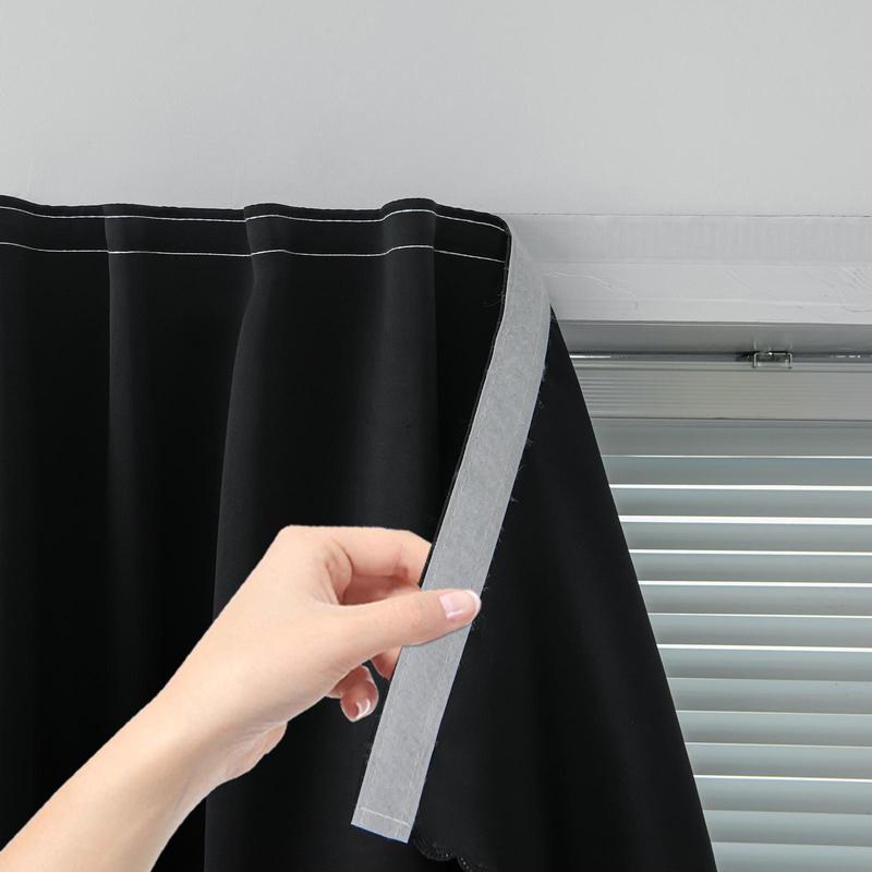 Magic Tape Blackout Curtain 1 Count Window Curtain, Party Decor, Home Decorative Curtain, Easy to Install for Bedroom, Living Room, Kitchen, Blackout Window Cover