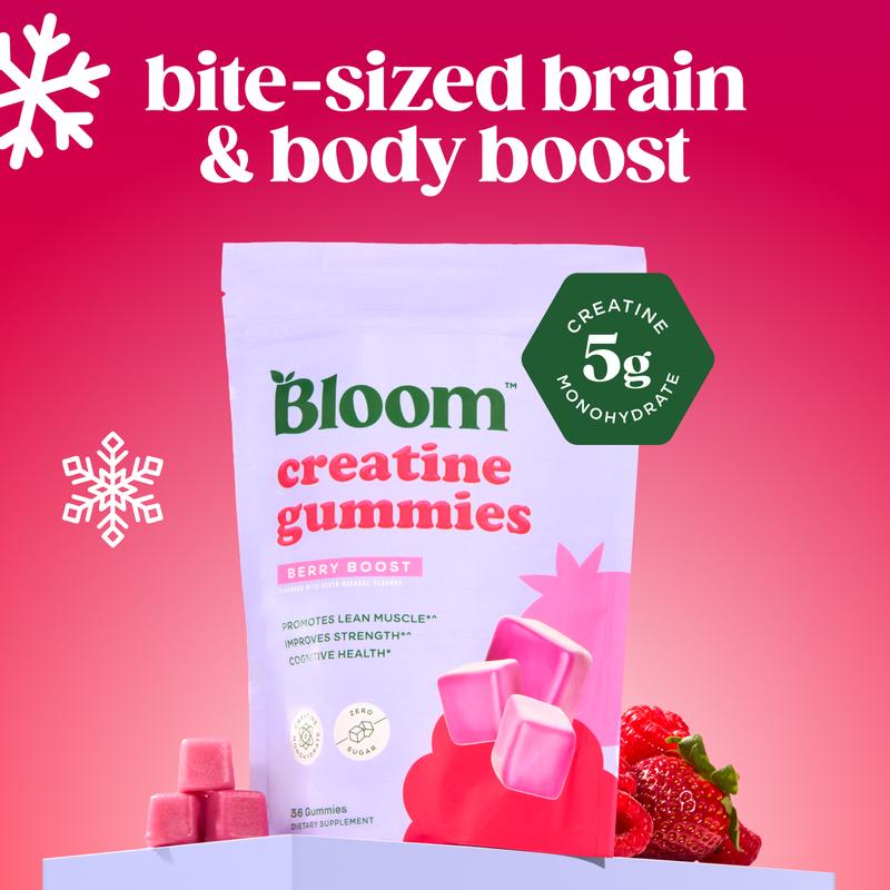 Bloom Nutrition Creatine Gummies -  Energy, Cognitive Health & Post-Workout Muscle Recovery Promotes & Muscle Improves - Creatine for Women