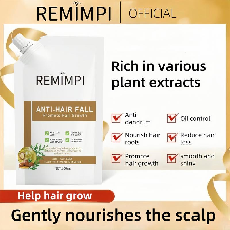 ãBuy 1 Get 1 FreeãREMIMPI Anti-Hair Fall Hair Loss Treatment Shampoo Oil Control Anti dandruff Haircare Ginseng Ginger Help Hair Growth Jojoba Oat Repair Reduce Hair Loss Scalp Cleanser Conditioner300ML