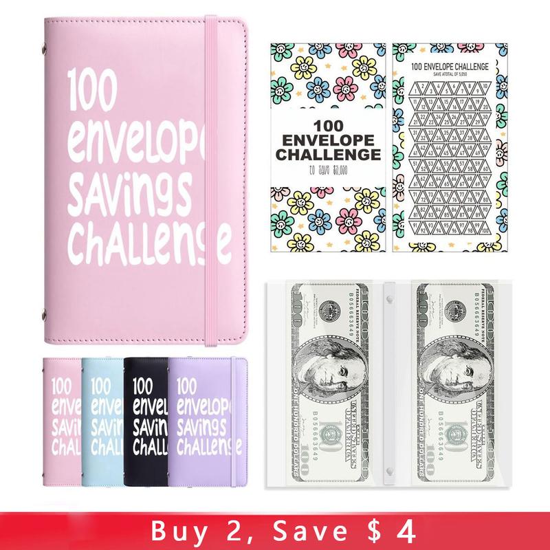 100 Days  Saving Challenge Coin Envelope BudgetStorage Book - Binding Covers With Daily Savings Tracker,Habit-Forming System, And Cash Savings Goal Of $5050Develop A Consistent Savings Habit