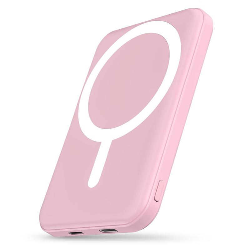 podoru Magnetic Power Bank for MagSafe , 5000mAh Wireless Portable Charger with 20W PD Fast Charging, USB-C Cable, USB-C & Lightning Input, Slim Snap-On Battery Pack with Indicator Lights for iPhone 17/16/15/14/13/12 Series outdoorfun