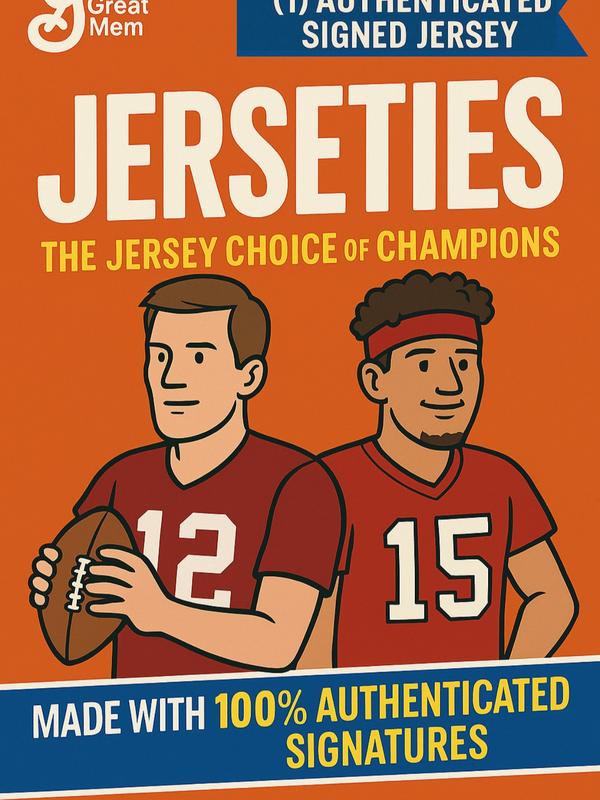 JERSETIES - Authentic Signed Football Jersey & 2023 PANINI Prizm Value Pack - Choice of Champions with 100% Authenticated Signatures