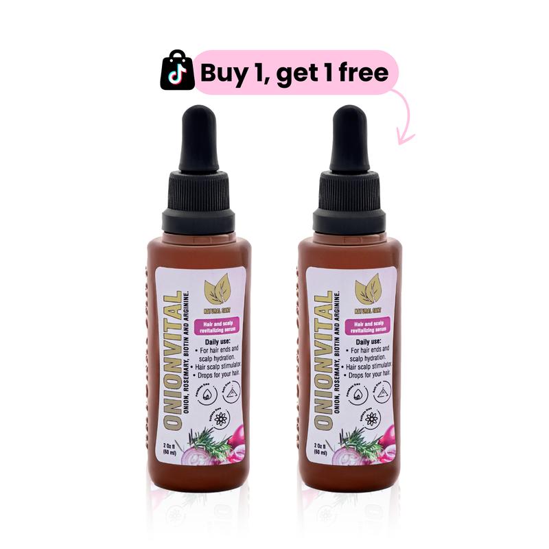 NaturalSant Onionvital Hair Serum 2 x 1 for Hair Scalp Revitalization with Onion Rosemary Biotin & Arginine 60ml Plant Extract Haircare