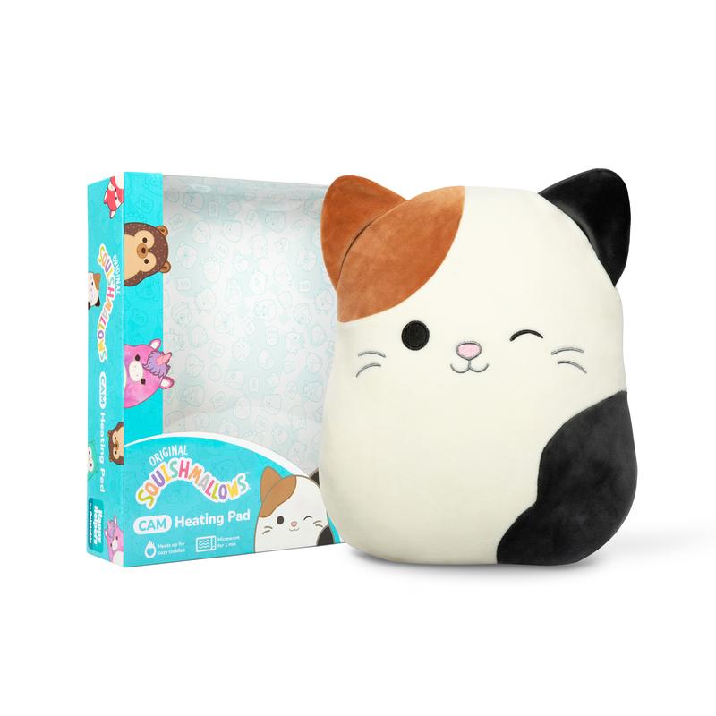 Squishmallows Cam the Cat Microwavable Heating Pad Plush for Period Cramps Cozy Lavender Comfort, Easter Basket Stuffers - Heated Wrap