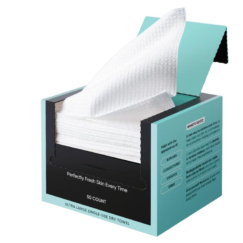[Buttah Skin] Silky, Biodegradable Disposable Face Cleansing Towels â Extra Thick, Soft & Large for Sensitive Skin, Travel & Makeup Removal - Skincare Facial Towel
