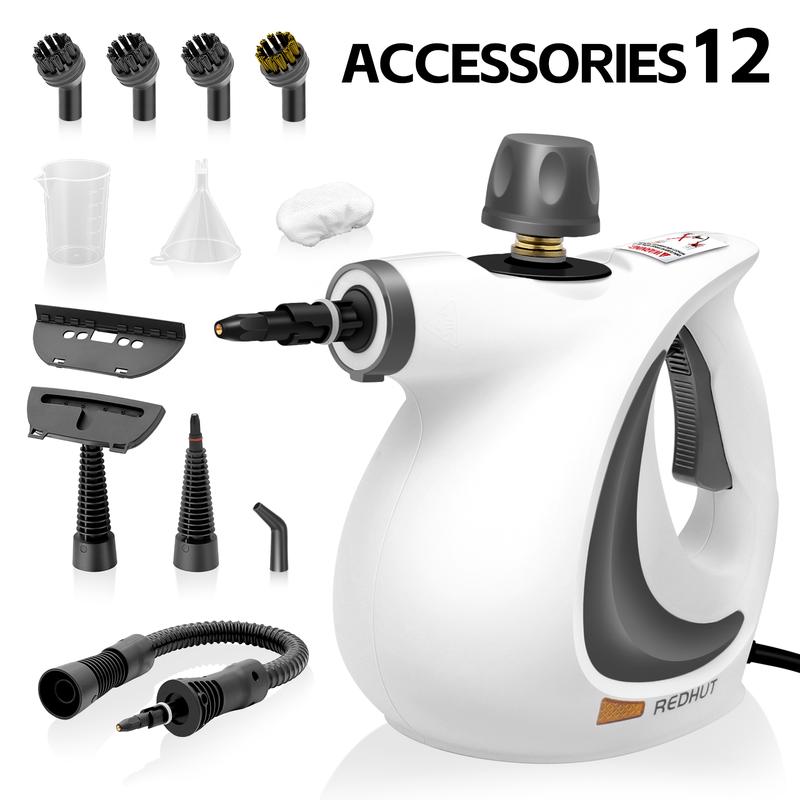 [Spring Home Refresh] Redhut 2026 Pressurized Handheld Multi-Surface Natural Steam Cleaner with 12 pcs Accessories Powerful, Chemical-Free, Steamer for Home And Car, Cleaning Washing Machine, Air Conditioner, Kitchen, Summerclean Appliances Tool Household