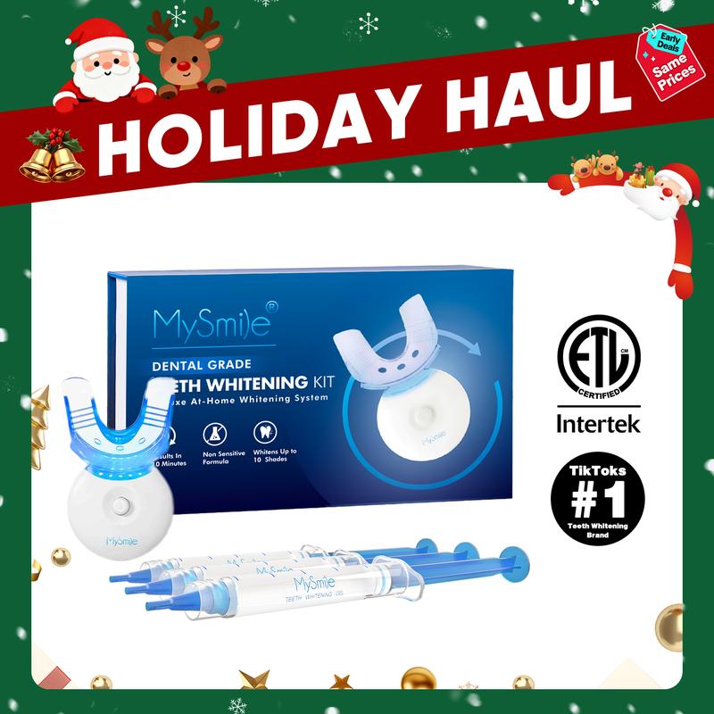 MySmile Original Teeth Whitening Kit with LED Light (5x Bulbs) - 3 Gels for Sensitive Teeth | Fast 10-Min Results