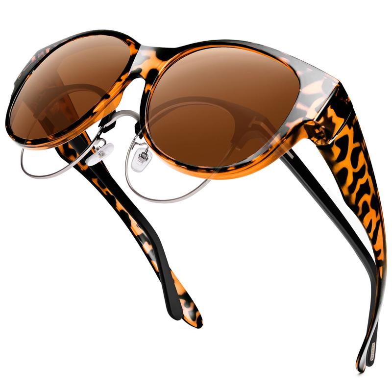 SummerVibes HAOLOTA Fit Over Glasses Sunglasses for Women & Men Oversized Cat Eye Polarized 100% UV400 Protection TR90 Frames TAC Lenses