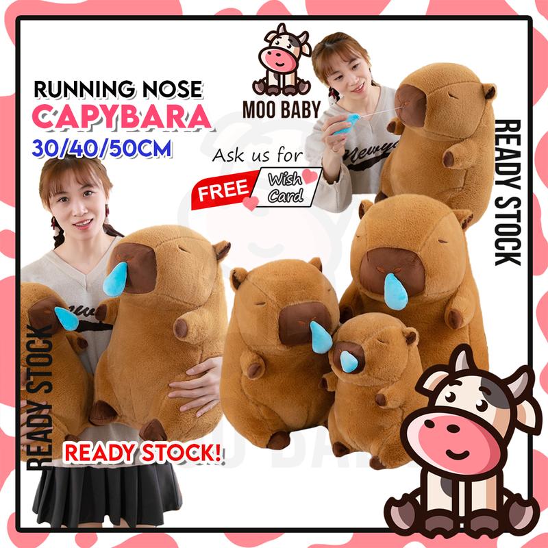 Moo Baby Patung Capybara Hidung MelelehRunning Nose Capybara Plushie Anak Patung Capibara Capybara Plush Cute Plushie Doll Kapibara Patung Comel Toys Cartoon
