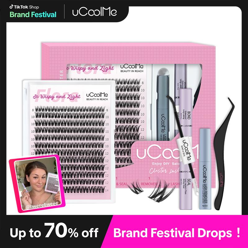uCoolMe Lashes Short Fairy DIY Lashes Cluster For Girls Manga Lash Extension Kit Short Length 8-14mm DIY Individual Lashes Clusters Kit Long Lasting and WaterProof Lash Bond & Seal Lash Remover For Beginner Friendly At Home Makeup Springtok
