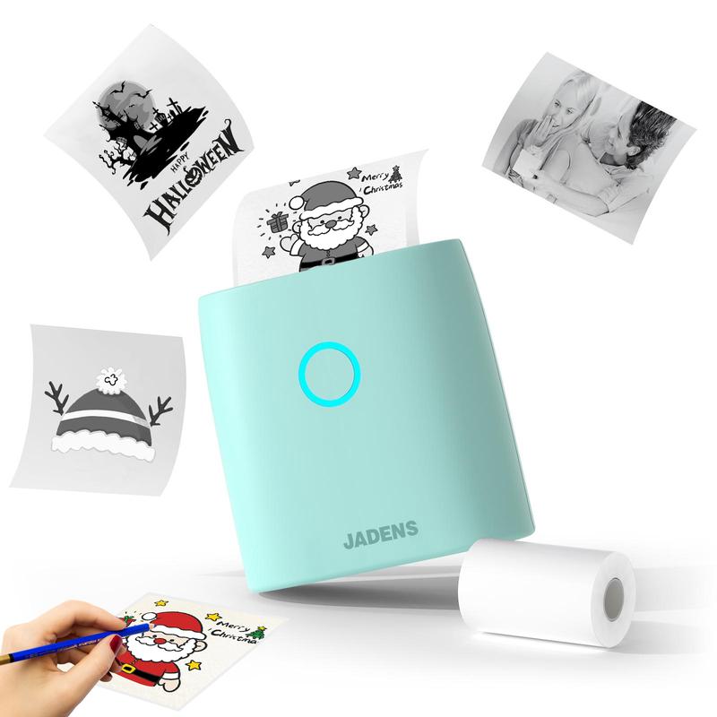 JADENS JD21 Mini Sticker Printer-2 Inch Bluetooth Thermal Pocket Printer,Inkless Portable Printer for Study Notes,Photos, Memos,Lists,Gifts,Journals Printing Machine Sticky Label,Christmas Birthday Gifts for Girls Boys-#SummerVibes