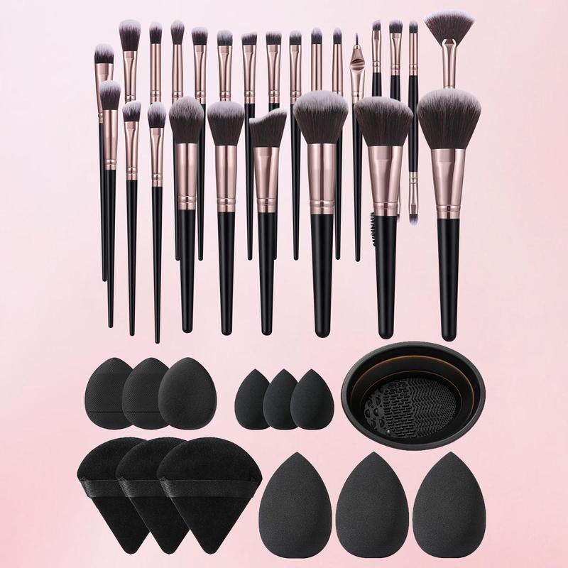 Makeup Tool Set, 38pcs/set Makeup Brushes Kits, Makeup Sponges & Puffs Makeup Tool, Soft for Applying Foundation, Concealer, Blush, Powder, Cosmetic Tool Set, Midnight Shimmer, Makeup Products, Cosmetic Products, Makeup Tools Gift