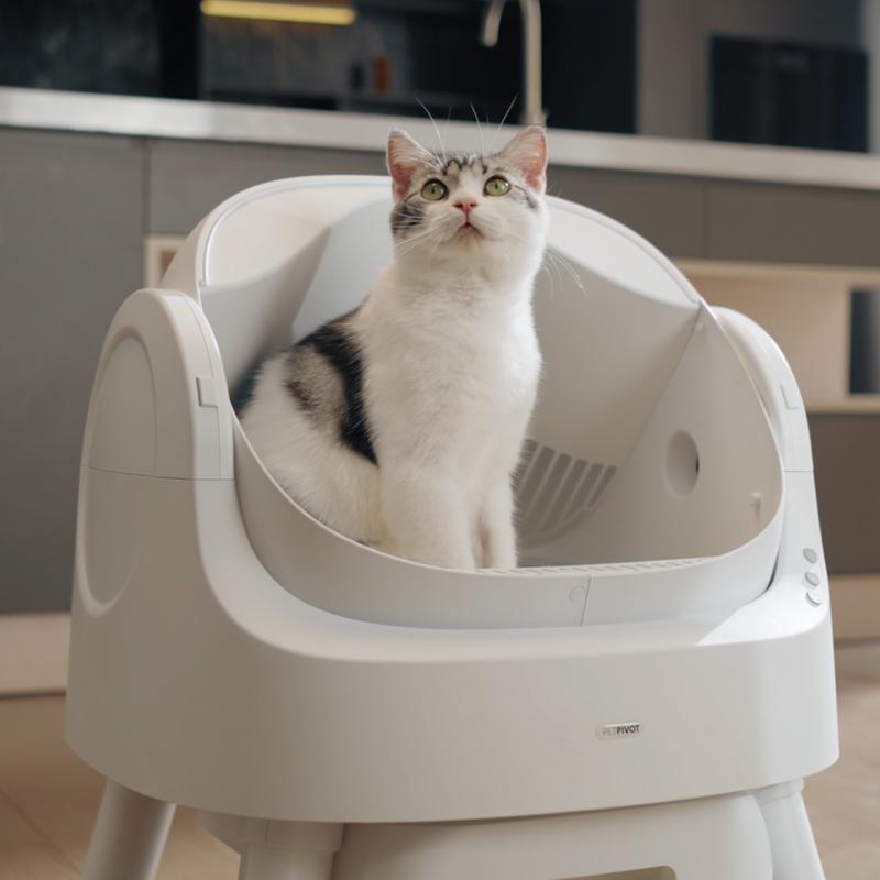 PetPivot Autoscooper 11 Open-Top Self-Cleaning Cat Litter Box，Odor-Free Waste Disposal includes Trash Bags SummerVibes petlovers