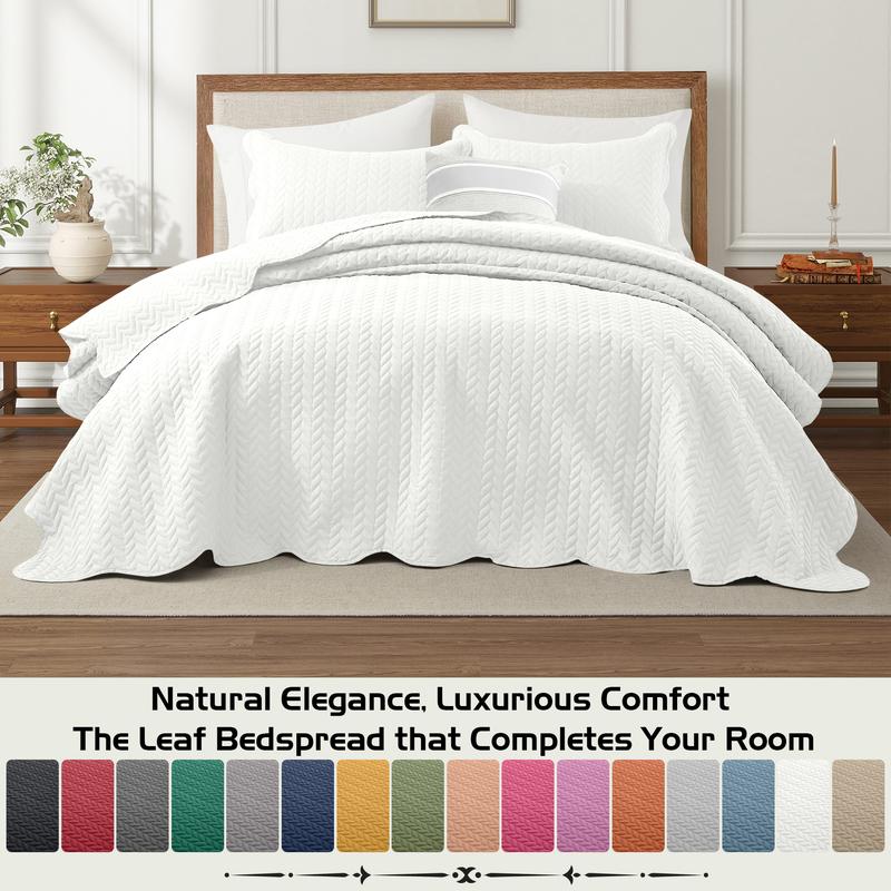 Imperial Homeware 3 Pcs Quilted Bedspread Bedding Set Reversible Microfiber Coverlet with Pillow Shams for Summer - Lightweight Embossed Design Smooth & Skin Friendly (Twin size Include 1 Pillow Sham), Queen, King & California King Size
