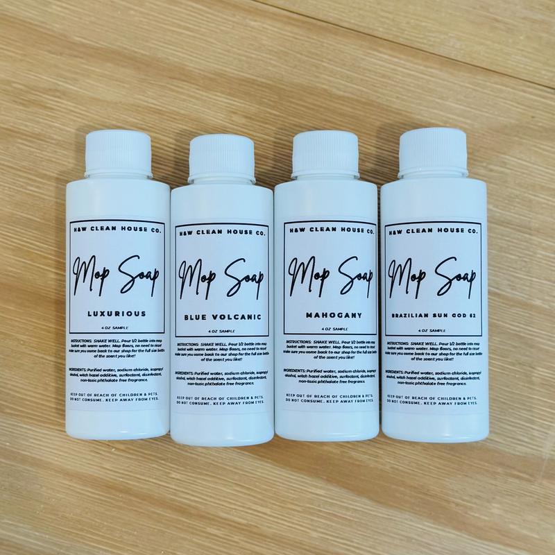 SAMPLE Mop Soap 4 Pack - 1 of Each Scent Scented Mop Soap Mop Soap Cleaner Household Cleaning Supplies