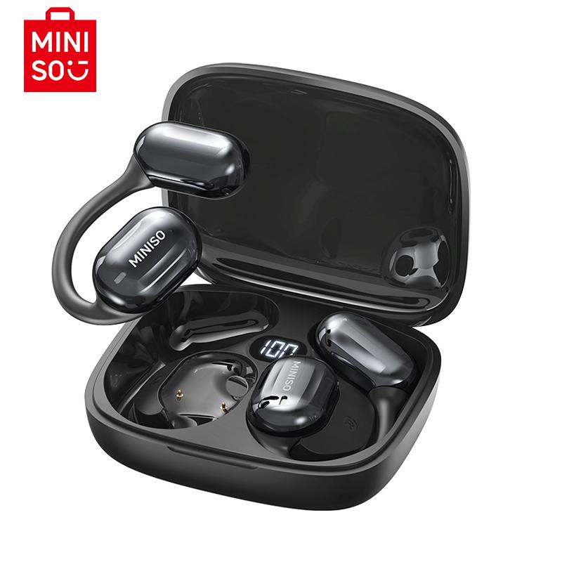 MINISO MS162 Open Ear Bluetooth Earbuds HIFI Sound Quality Music Wireless Earbuds Gaming with Low Latency Wireless Headphones IPX5 Waterprooof OWS Earphones Comfortable Wearing Earbuds Touch Control Built-in Mic Hearphones Compatible with Phone Computer