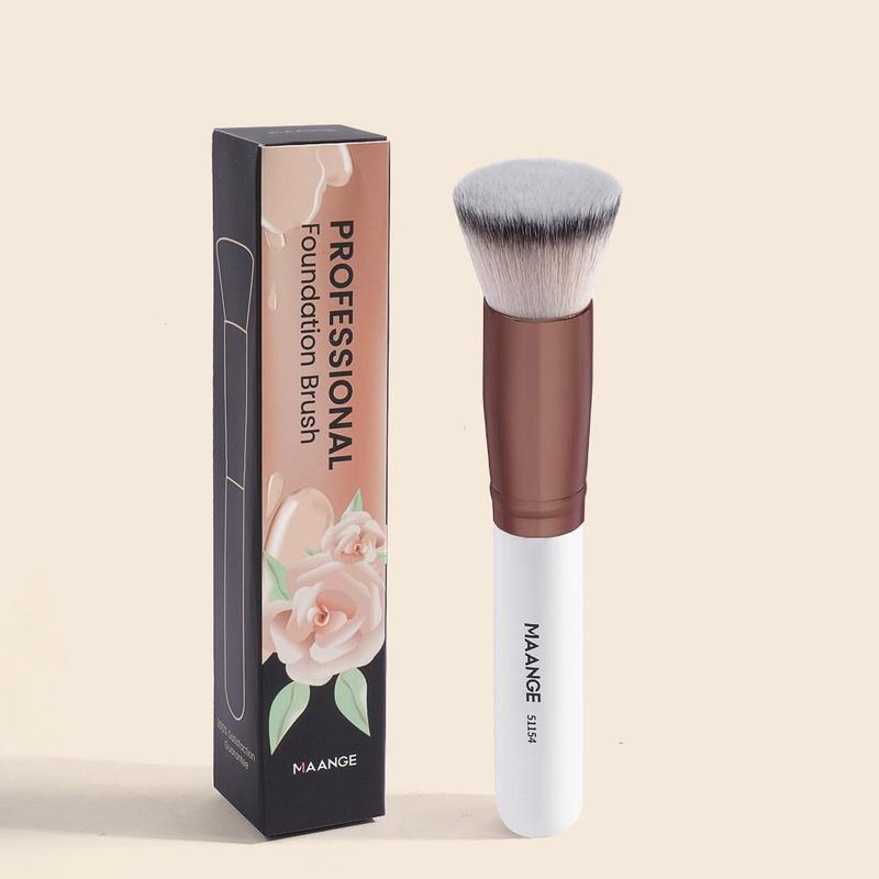 MAANGE Flat Top Round Brush for Foundation, Strong Powder Grip Makeup Brush with Fine Bristles for Liquid, Powder, Bronzer Concealer, Trending Beauty Products, Makeup Products, Cosmetic Brushes, Makeup Blending Brush