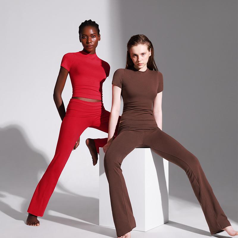 PUMIEY 2-Piece Lounge Set, Snatched Buttery Soft Stretch Minimal Chic Viral Everyday Outfit, Adjustable Rise, Bump-Friendly Fit summerwins