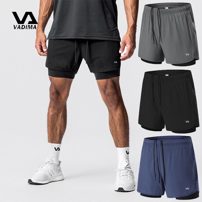 VadimaSports Unisex Sportswear Shorts 2 in 1 Dri Fit Quick Dry Gym Shorts Cycling Shorts for Running Trainning Basketball