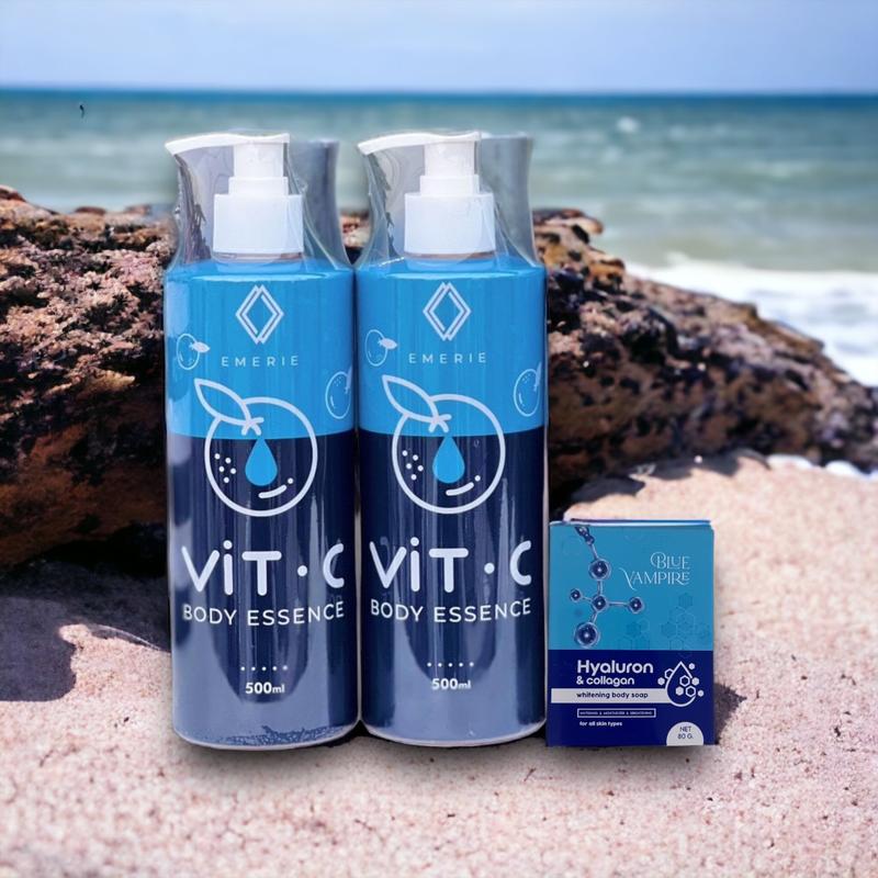 โลชั่นวิตซีพัชชา 2 ขวด + สบู่บลูแวมไพร์ hyaluron & collagen 1 ก้อน