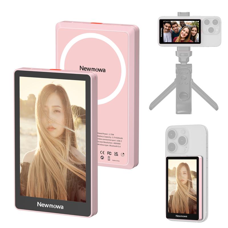 Newmowa Magnetic Phone Vlog Selfie Monitor Screen, Only for iPhone, 1080P Wireless Recording, Using Phone Back Camera for Selfie Vlog Live Stream TikTok, (Support 4K 30fps Wired Recording) #SummerVibes