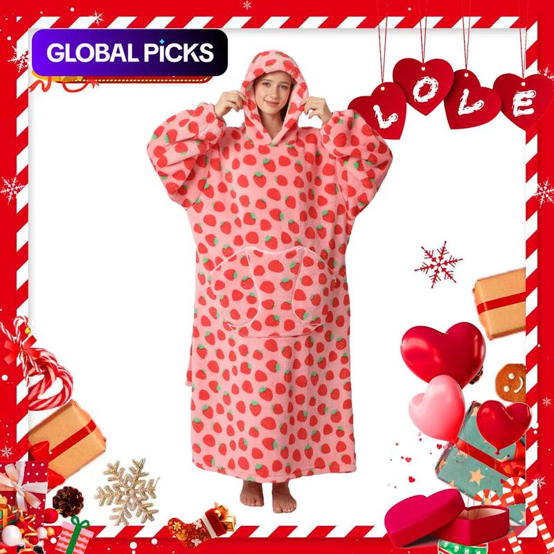 Msrlassn Oversized Hoodie Blanket for Women Men Adults Wearable Hooded Sweatshirt Pullover, 1 Pcs Wearable Blankets Hoodie Super Soft Warm Cosy Sweatshirt with Big Pocket Halloween Summerween Gift