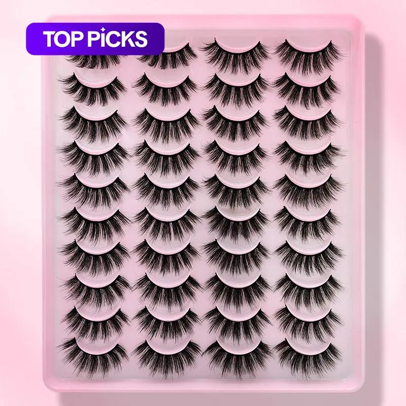 Long D Curl False Eyelashes, Wispy Faux Strip Lashes, Full Volume Eyelash for Makeup Eyelashes Extension, Volumized Fake Eyelashes for Women and Girls, Lashes Clusters Kit #GLOBAL PICKS