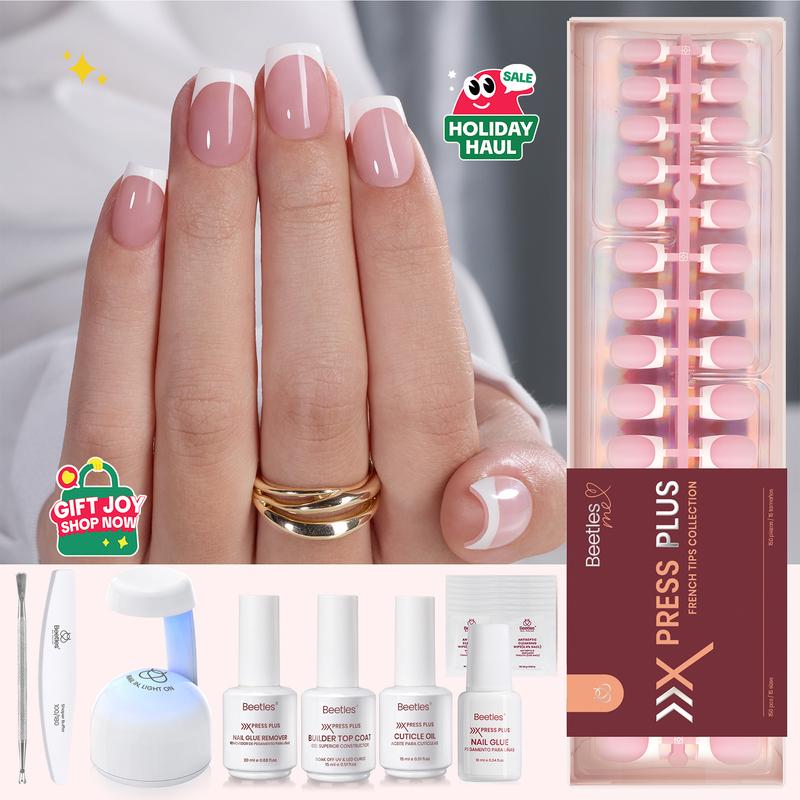 Beetles French Tip Press On Nails French Gel Nail No File Need  Fake Nails  4-in-1 DIY Manicure for Nail Extension Designs for Women #Summervibes summervibes