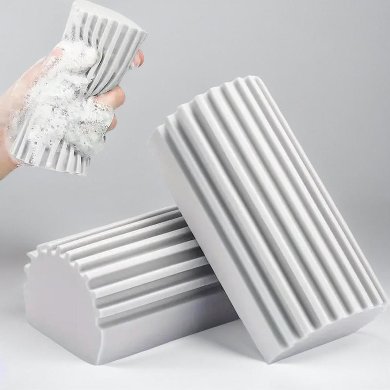 Damp Duster Set, 2 Counts Magic Dust Cleaning Sponge, Cleaning Pads for Baseboard, Blind, Tiled, Furniture, Couches, Vent, Grill, Screen, Cleaning Tool, Cleaning Supplies, Bathroom Accessories