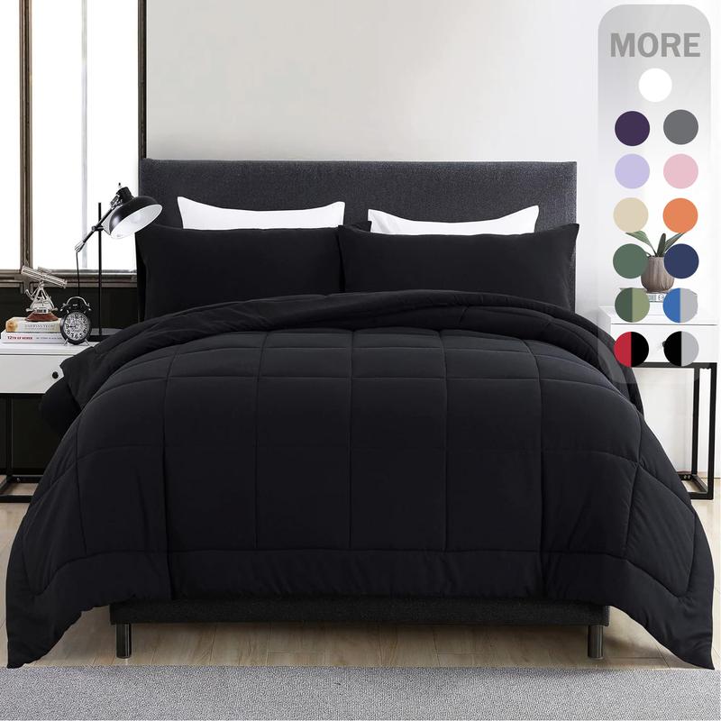【Memorial Day Sale】DOWNCOOL 3 PCS Comforter Set(only 2pcs for Twin size) -All Season Soft Bed Set-Down Alternative Comforter with pillowcase, Summer Turn Up,  High Quality Quilting Design Box Stitching Technology#tiktokshopmemorialday#DealsForYouDays