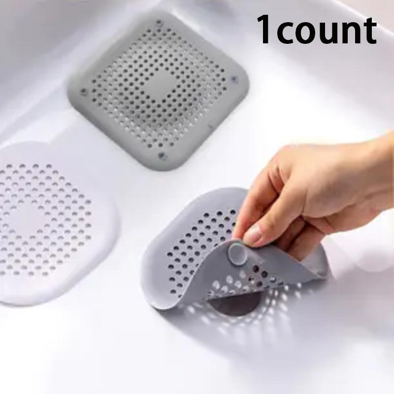 Random Color Shower Hair Catcher, 1 Piece Portable Drain Hair Stopper and Protector, Rubber Cover Hair Filter Bathroom Accessory for Bathroom and Kitchen #GLOBAL PICKS