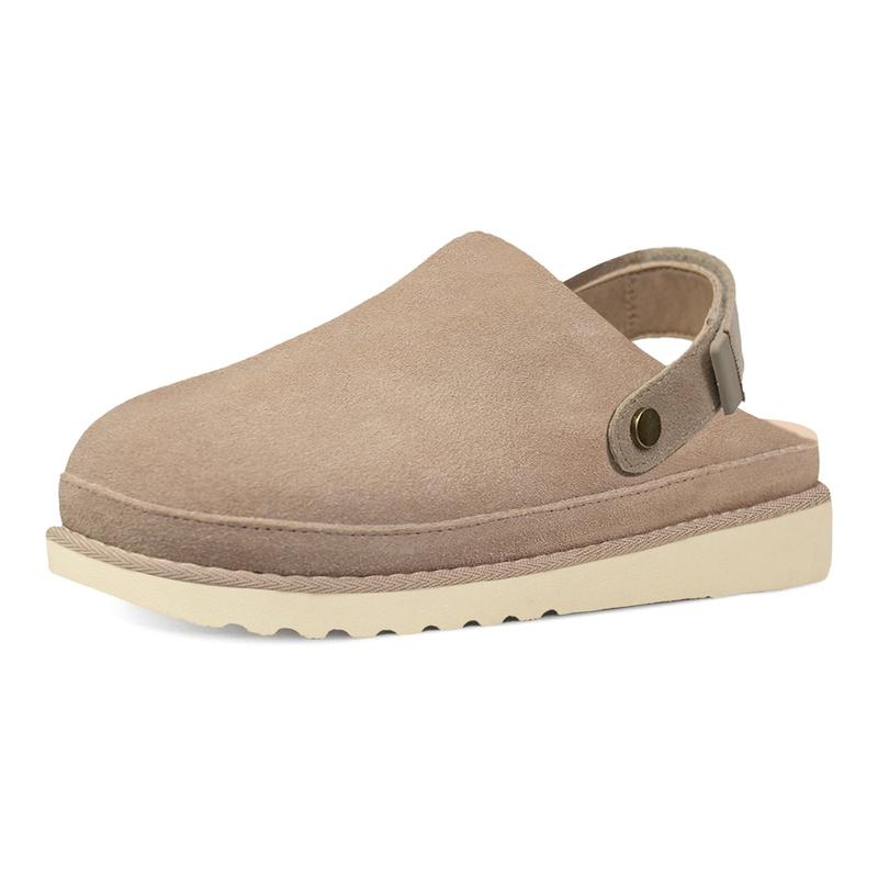 EVELLYHOOTD Women's Fashion 2-in-1 Suede Clogs with  Backstrap Non-slip  TPR Sole Adjustable Strap Casual  Comfort Footbed Slippers Mules Walking Shoes Gym Shoes for Daily Wear