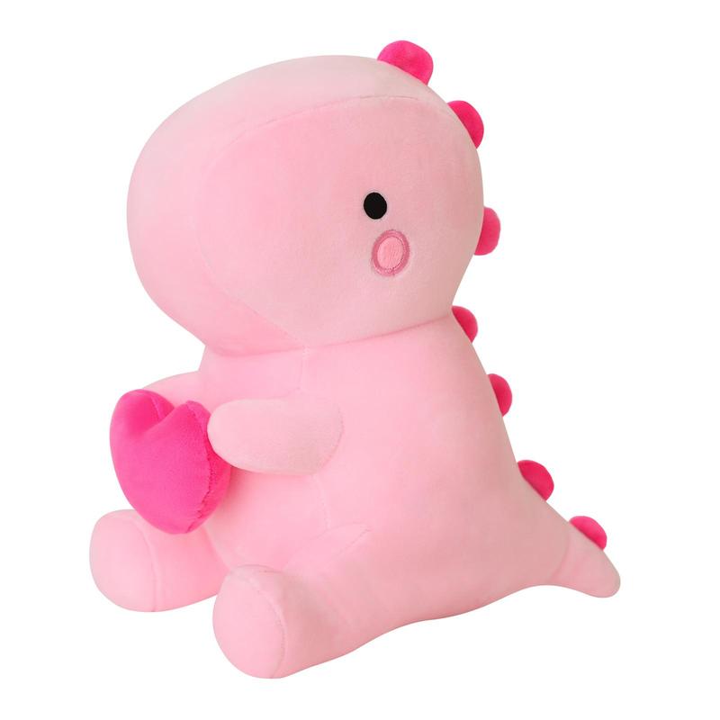 Cute Dinosaur Design Plush Toy with Holding Heart, Soft Cartoon Animal Stuffed Toy, Dinosaur Stuffed Animal, Loving Soft Dino Plush Toys with Holding Heart Sweet Romantic Anniversary & Birthday Gift, Soft Cuddly Gift