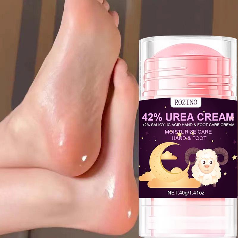 40g 42% Urea & 2% Salicylic Acid Hand & Foot Cream, Soft Moisturizing Personal Care Stick for Hand and Foot, Portable Moisturizer for Dry Cracked Hands and Feet Skin, Strawberry
