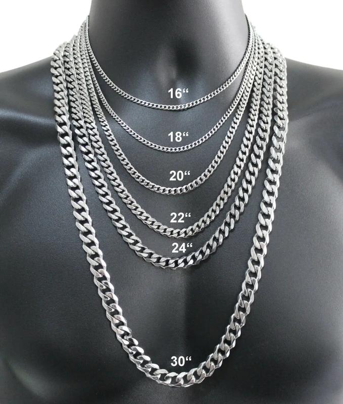 3/5/7/9/11mm Stainless Steel Silver Color Cuban Curb Chain Necklace Choker 16-30" for Men Women Daily Jewelry Christmas Gift